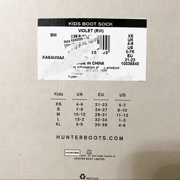 SOLD🚫Hunter Kids XS Violet Boot Socks NWT - Picture 7 of 7